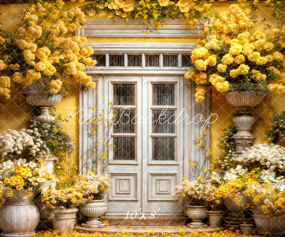 Kate Spring Yellow Flowers Door Backdrop Designed by Emetselch - Image 8