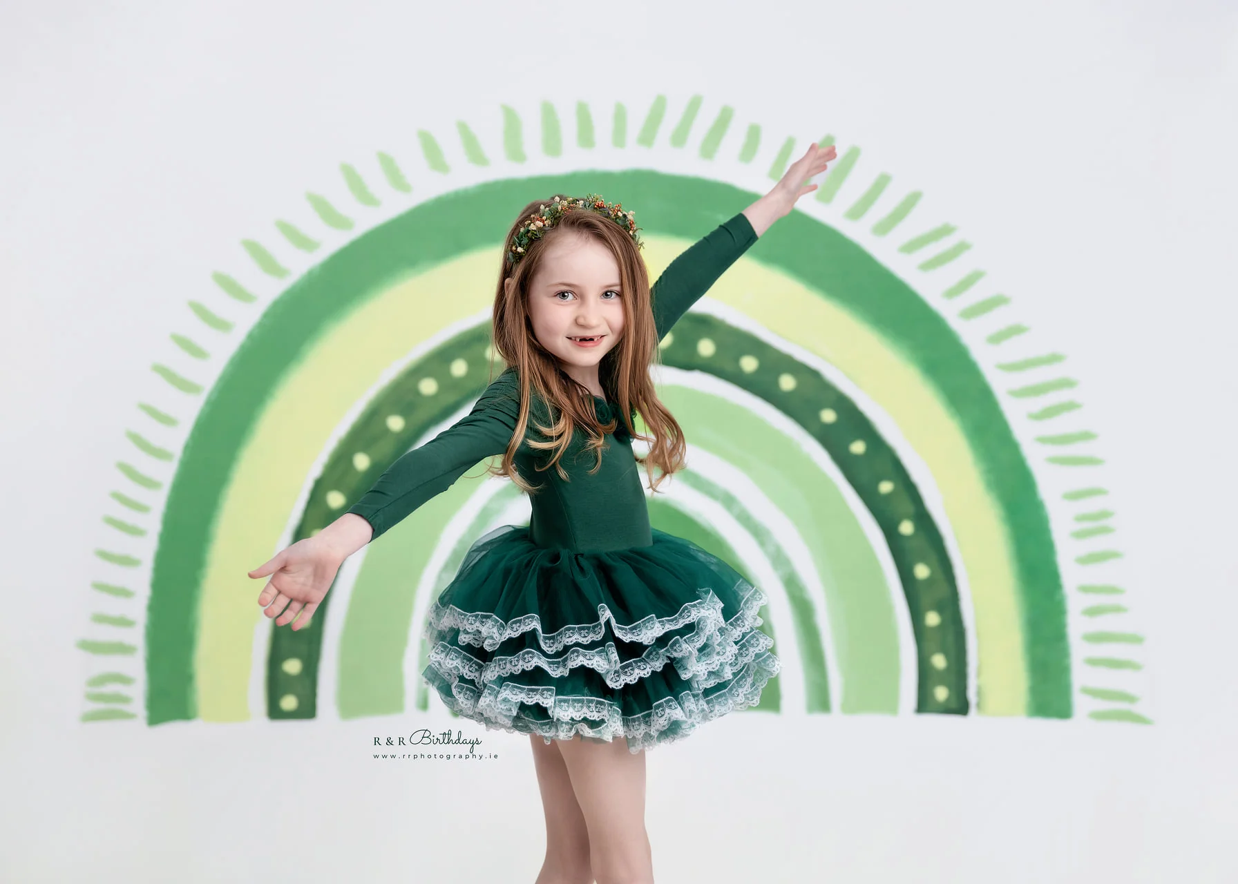 Kate St.Patrick's Day Rainbow Green Lucky Clover Backdrop Designed by GQ - Image 3