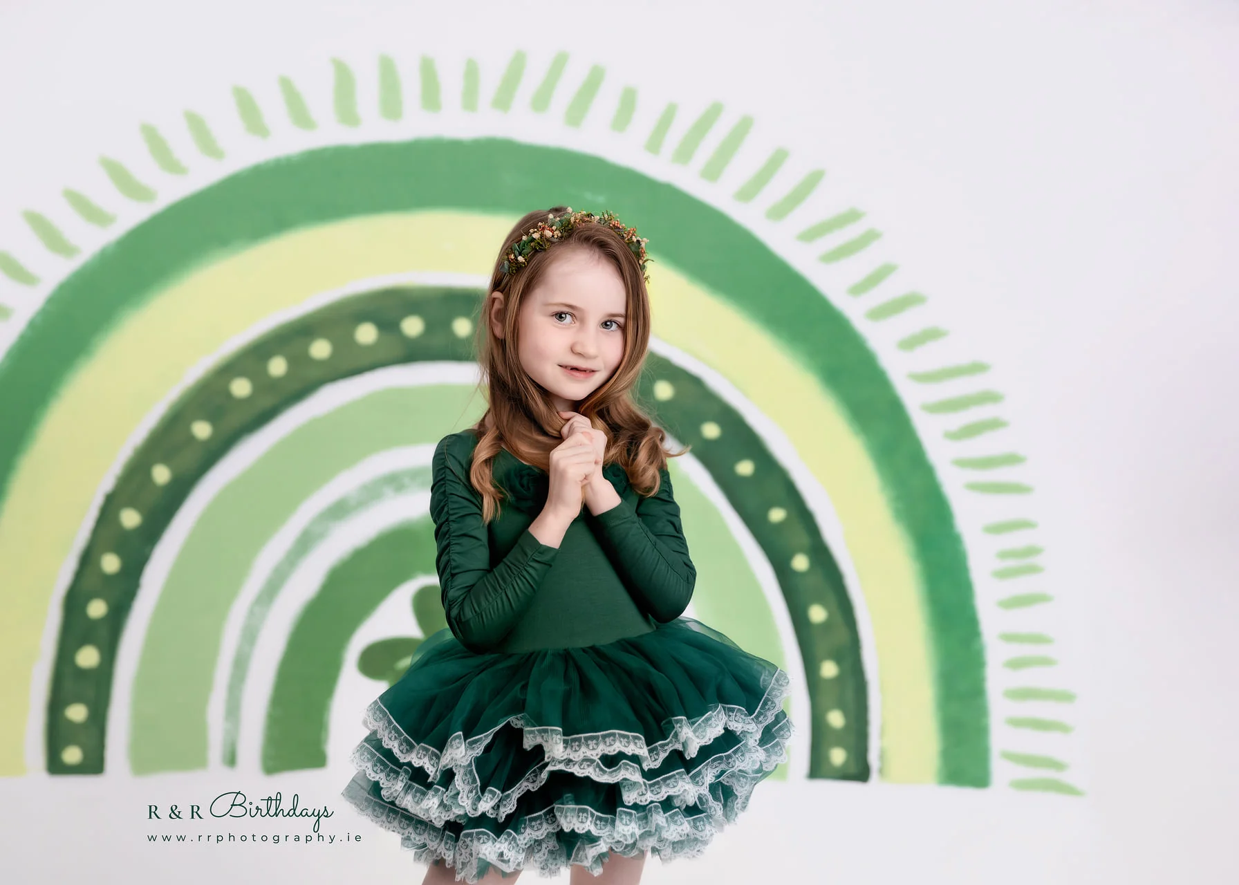 Kate St.Patrick's Day Rainbow Green Lucky Clover Backdrop Designed by GQ - Image 4
