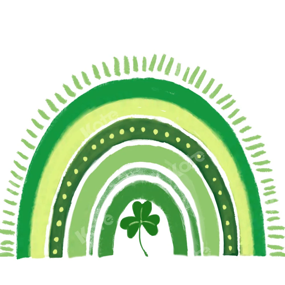 Kate St.Patrick's Day Rainbow Green Lucky Clover Backdrop Designed by GQ - Image 5