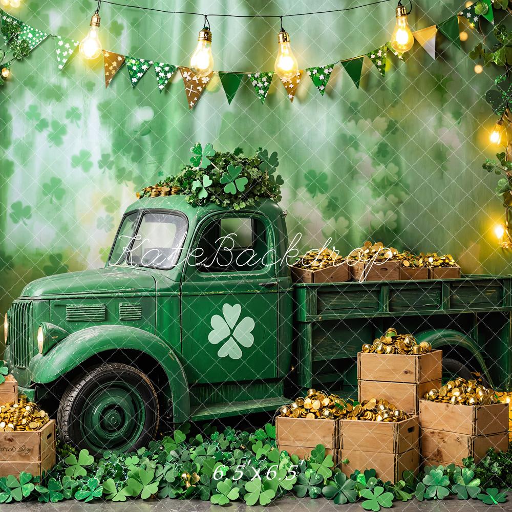 Kate St. Patrick's Day Shamrock Truck Backdrop Designed by Emetselch - Image 2