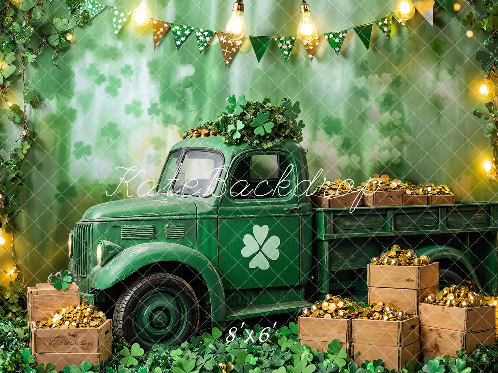 Kate St. Patrick's Day Shamrock Truck Backdrop Designed by Emetselch - Image 3
