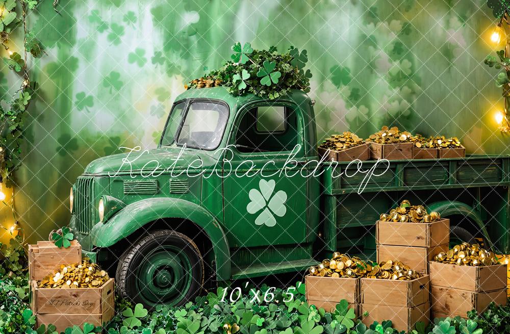 Kate St. Patrick's Day Shamrock Truck Backdrop Designed by Emetselch - Image 4