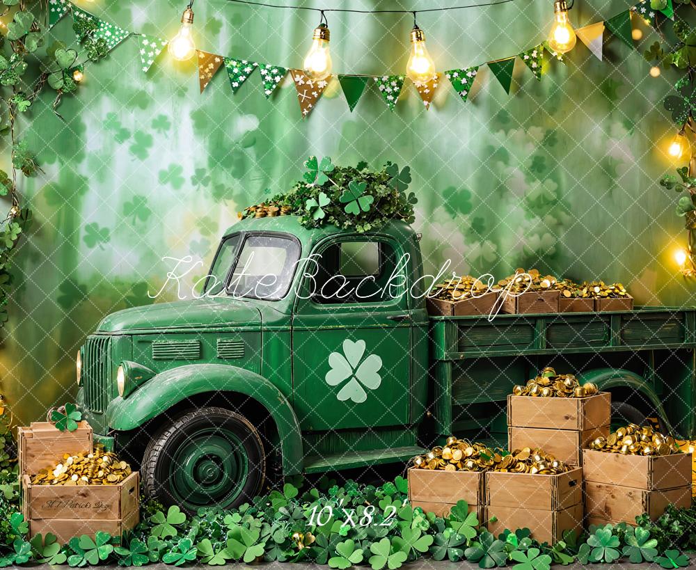 Kate St. Patrick's Day Shamrock Truck Backdrop Designed by Emetselch - Image 5