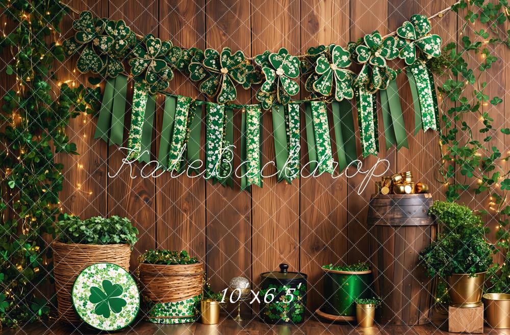 Kate St. Patrick's Day Shamrock Wood Backdrop Designed by Emetselch - Image 4