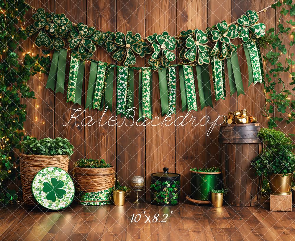 Kate St. Patrick's Day Shamrock Wood Backdrop Designed by Emetselch - Image 5