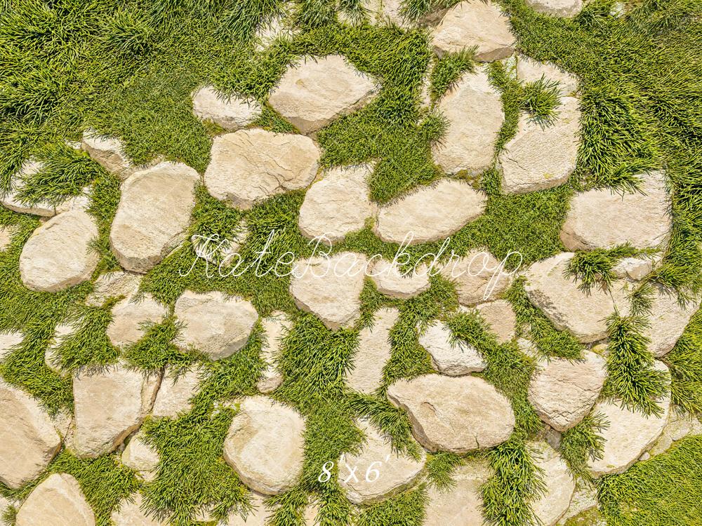 Kate Stone Path Green Grass Floor Backdrop Designed by Kate Image - Image 3