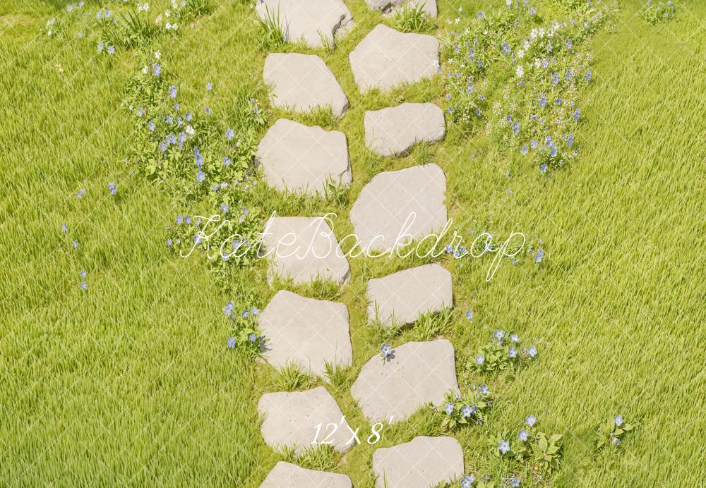 Kate Stone Path Green Grass Floor Fleece Backdrop Designed by Kate image - Image 4