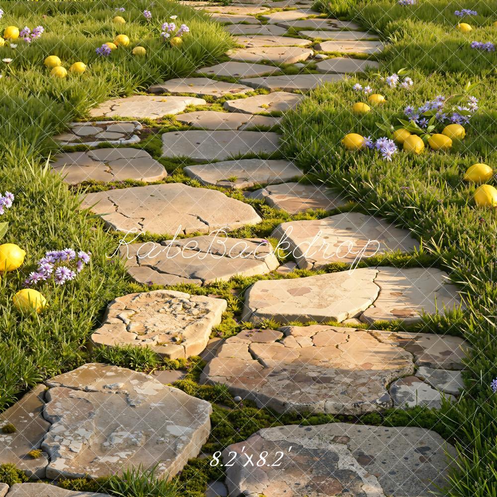 Kate Grass Stone Path Lemons Floor Backdrop Designed by Emetselch - Image 5