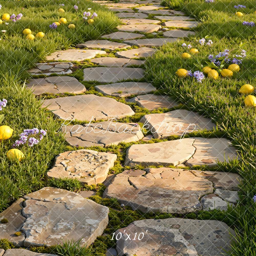 Kate Grass Stone Path Lemons Floor Backdrop Designed by Emetselch - Image 7