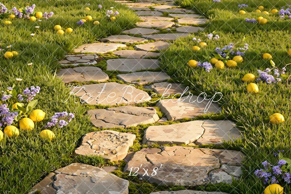 Kate Grass Stone Path Lemons Floor Backdrop Designed by Emetselch - Image 8