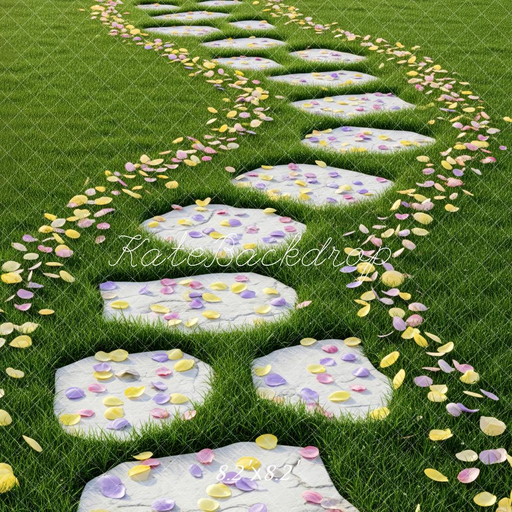 Kate Stone Path Petals Grass Floor Backdrop Designed by Patty Robert - Image 5