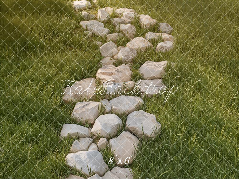 Kate Stone Pathway Grass Field Floor Backdrop Designed by Kate Image - Image 3