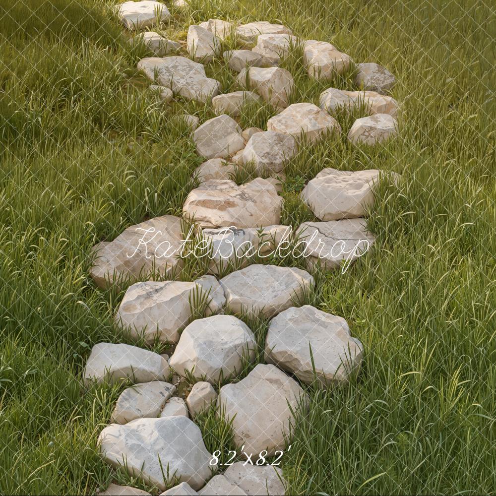 Kate Stone Pathway Grass Field Floor Backdrop Designed by Kate Image - Image 5