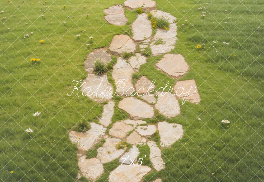 Kate Stone Pathway Green Grass Floor Backdrop Designed by Emetselch