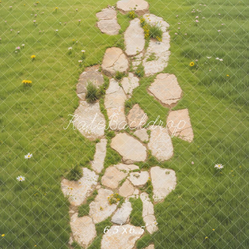 Kate Stone Pathway Green Grass Floor Backdrop Designed by Emetselch - Image 2