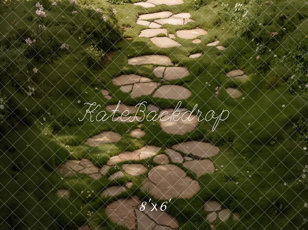 Kate Stone Pathway Green Grass Floor Backdrop Designed by Kate Image - Image 3