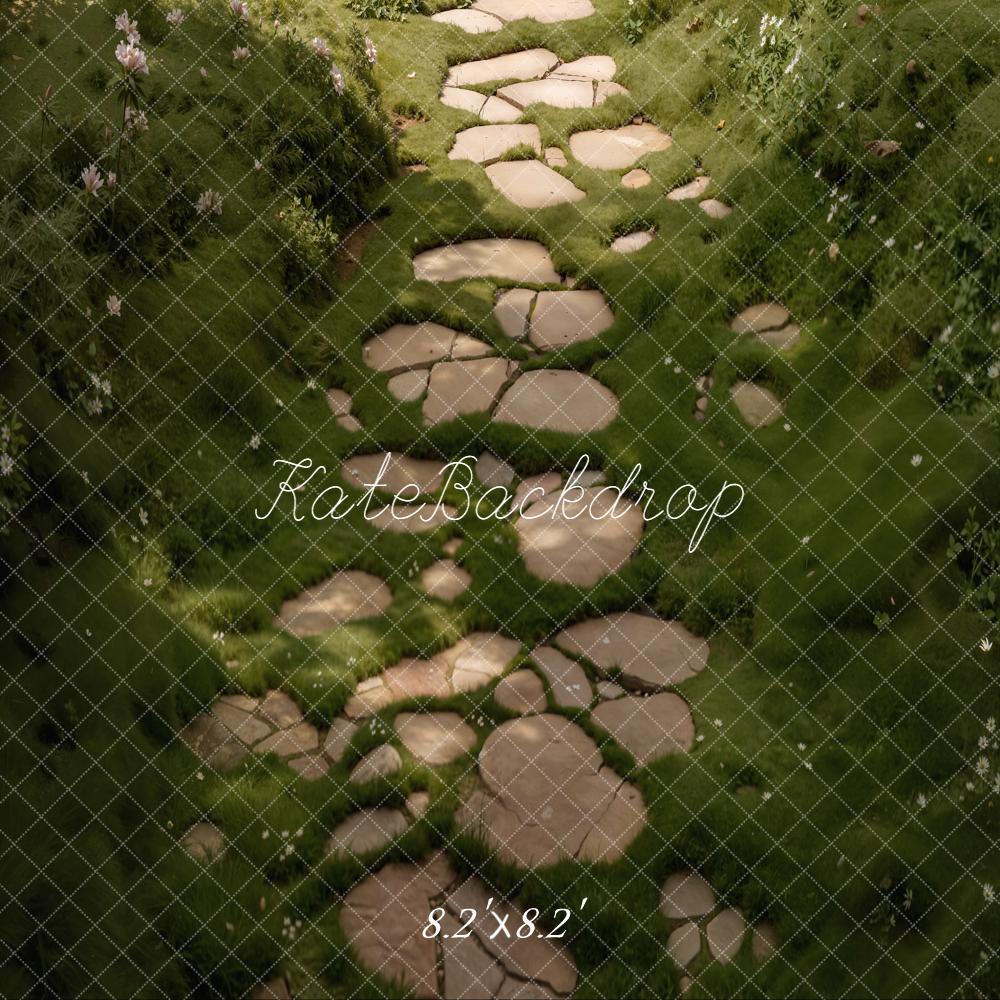 Kate Stone Pathway Green Grass Floor Backdrop Designed by Kate Image - Image 5