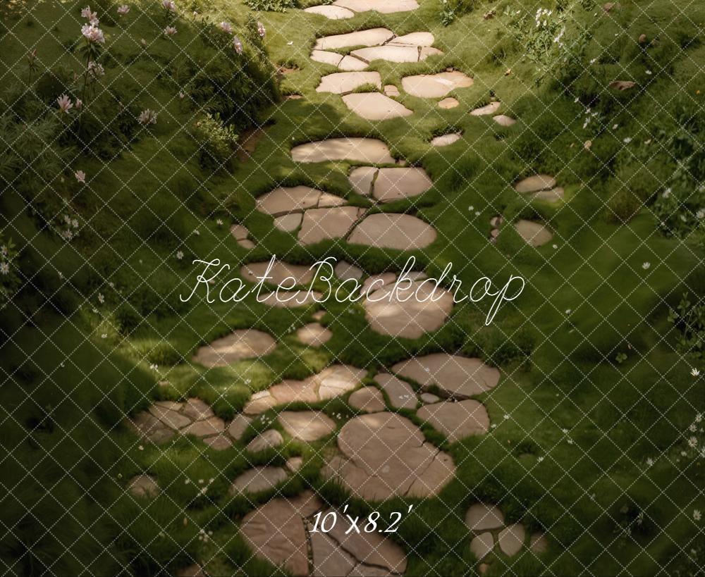 Kate Stone Pathway Green Grass Floor Backdrop Designed by Kate Image - Image 6