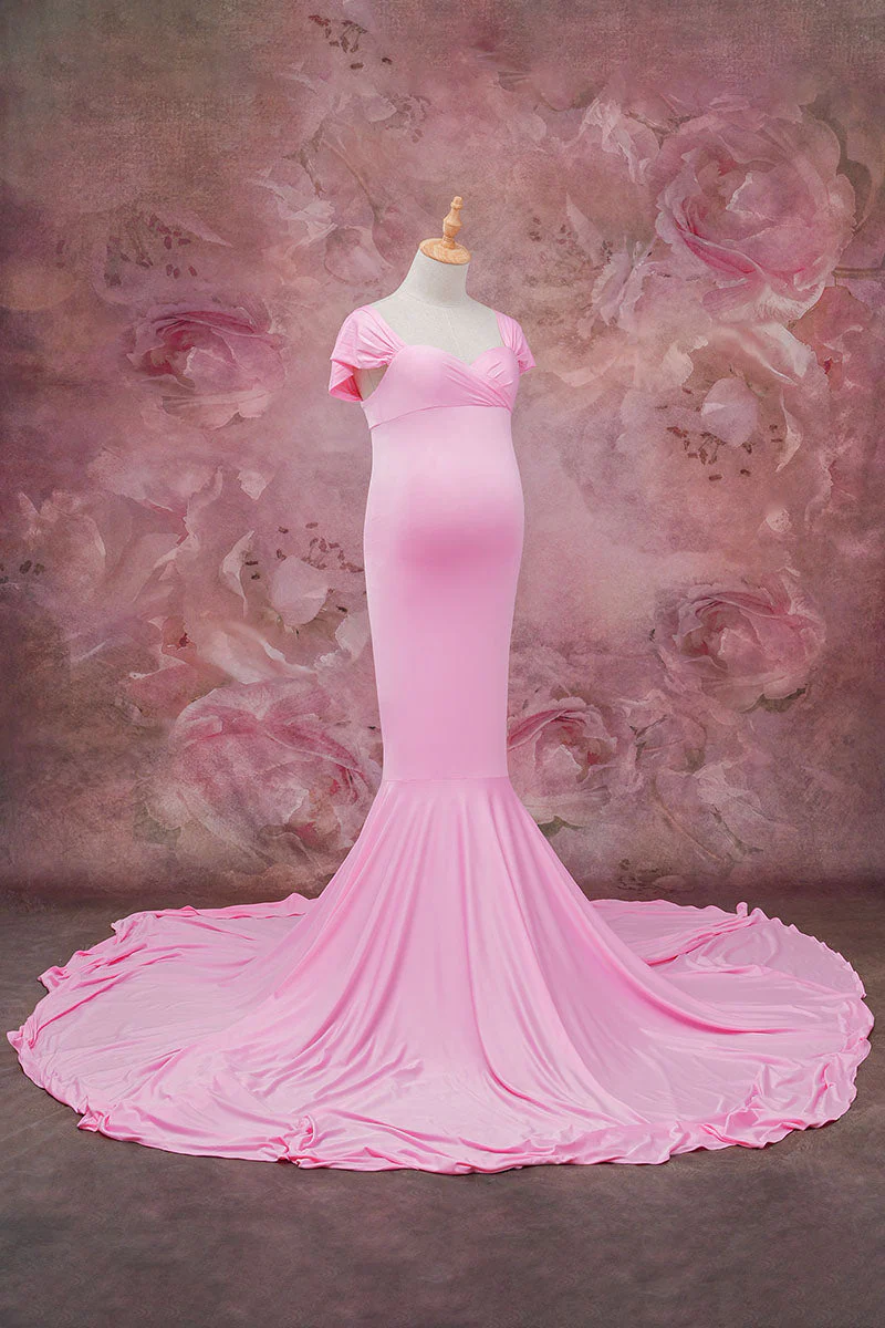Kate Strapless Satin Maternity Photoshoot Dress - Image 4