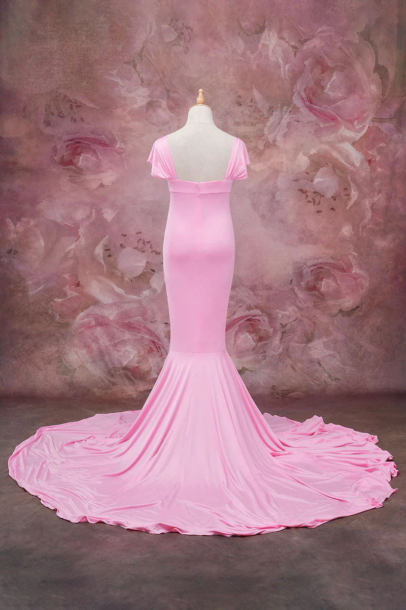 Kate Strapless Satin Maternity Photoshoot Dress - Image 5