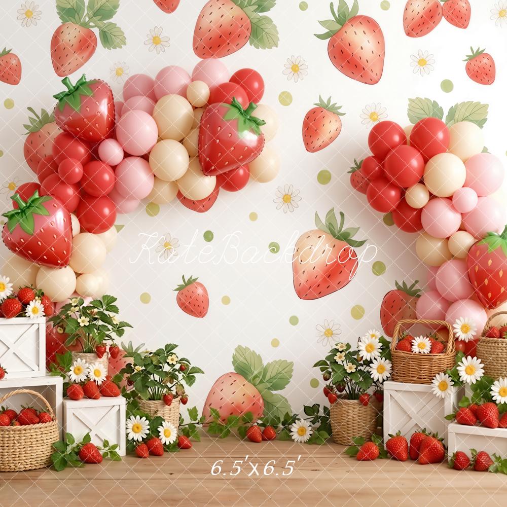 Kate Strawberry Balloon Garland Daisy Backdrop Designed by Emetselch - Image 2