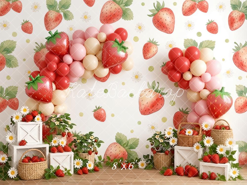 Kate Strawberry Balloon Garland Daisy Backdrop Designed by Emetselch - Image 3