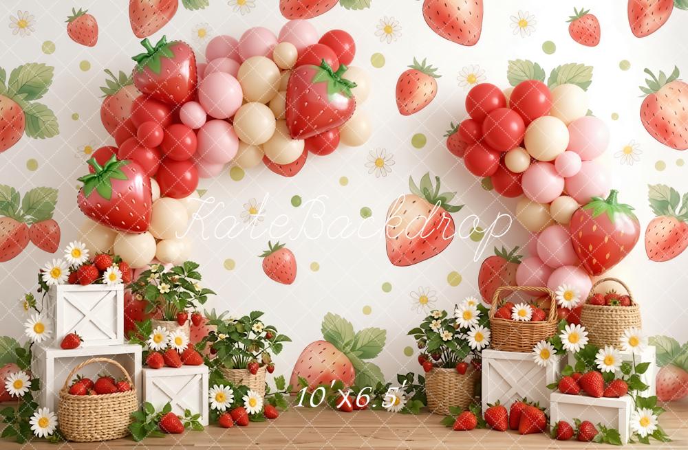 Kate Strawberry Balloon Garland Daisy Backdrop Designed by Emetselch - Image 4