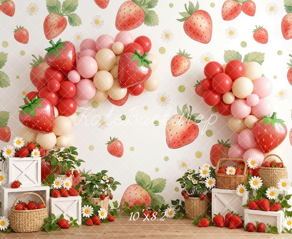 Kate Strawberry Balloon Garland Daisy Backdrop Designed by Emetselch - Image 6