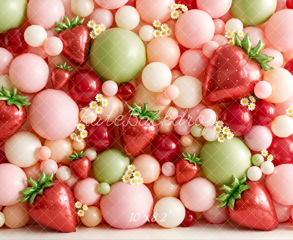Kate Strawberry Balloons Pastel Backdrop Designed by Emetselch - Image 6