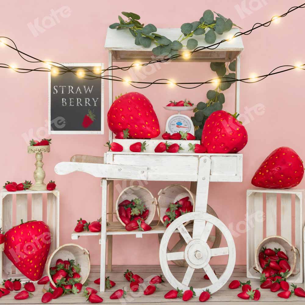 Kate Strawberry Cake Smash Backdrop Designed by Emetselch - Image 2