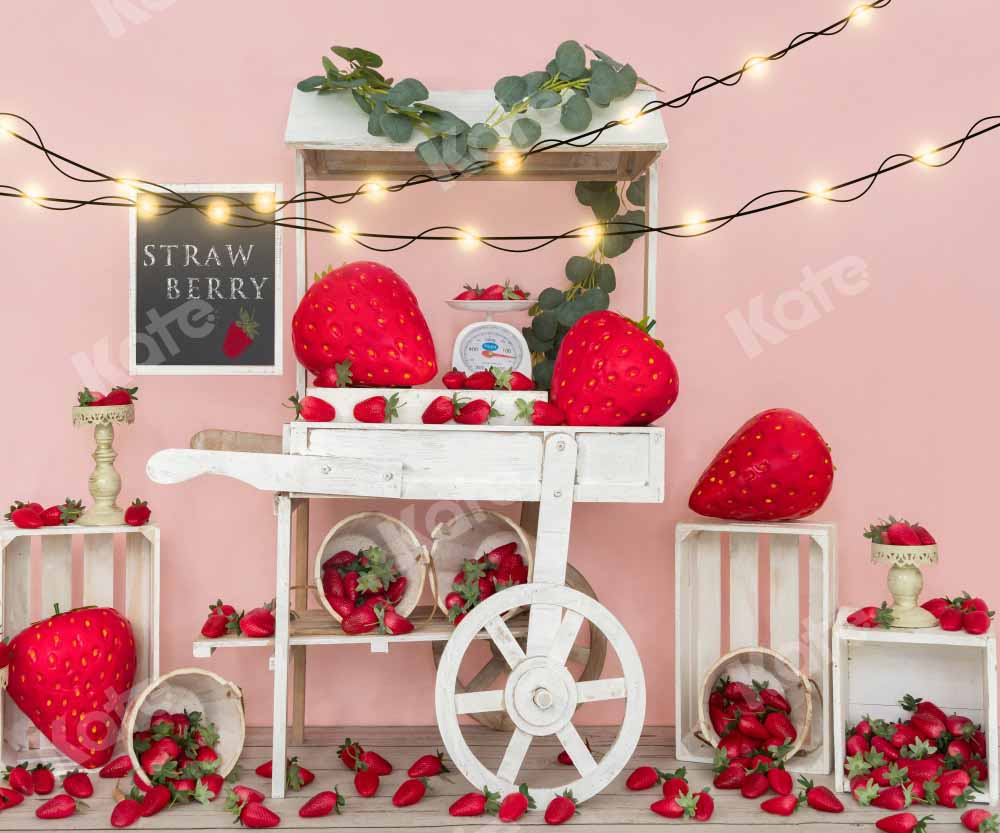 Kate Strawberry Cake Smash Backdrop Designed by Emetselch - Image 3