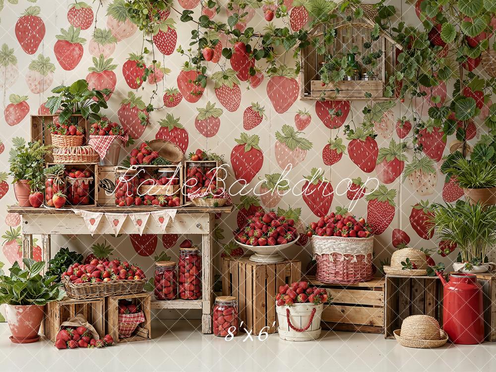 Kate Strawberry Crates Rustic Plants Backdrop Designed by Emetselch - Image 3