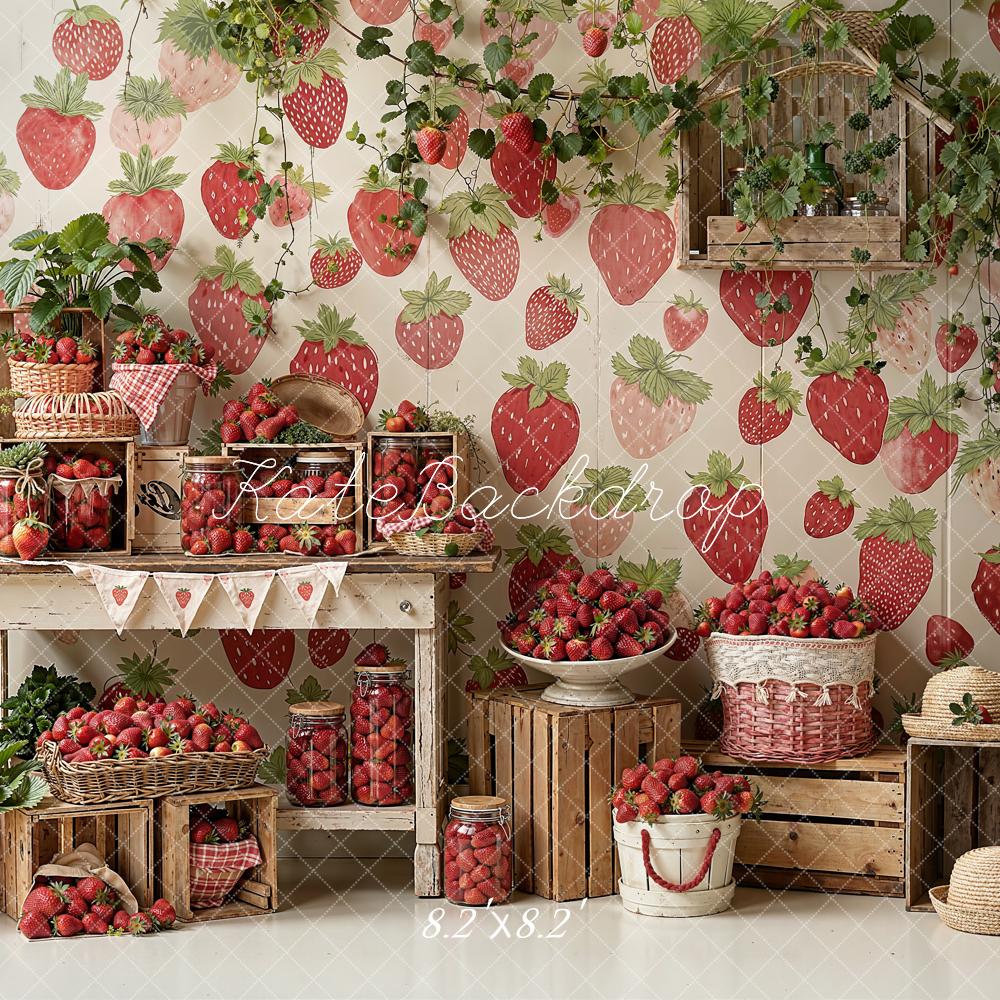 Kate Strawberry Crates Rustic Plants Backdrop Designed by Emetselch - Image 5