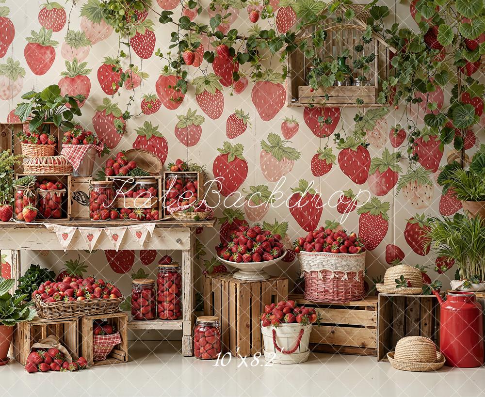 Kate Strawberry Crates Rustic Plants Backdrop Designed by Emetselch - Image 6