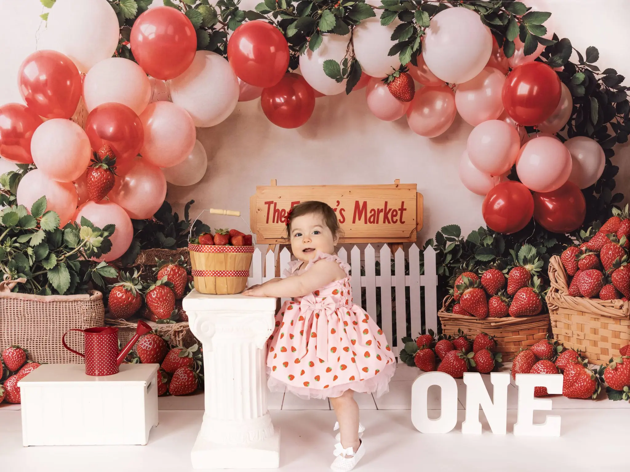 Kate Strawberry Farm Market Balloons Backdrop Designed by Emetselch