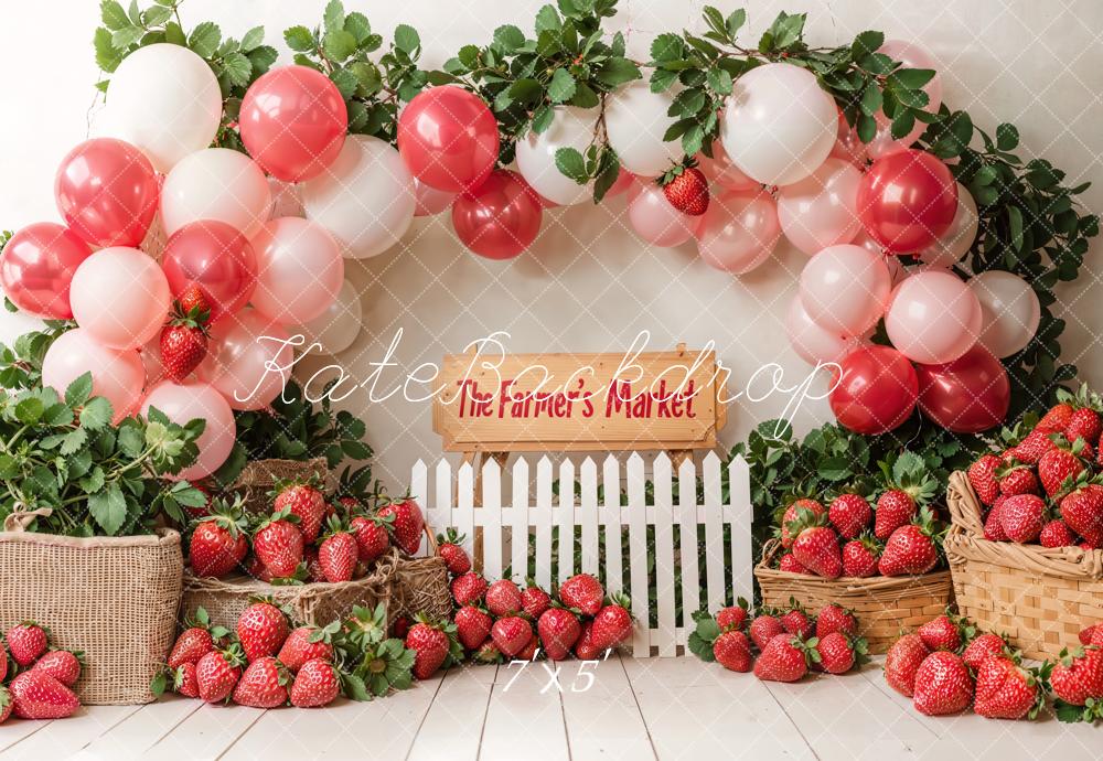 Kate Strawberry Farm Market Balloons Backdrop Designed by Emetselch - Image 2