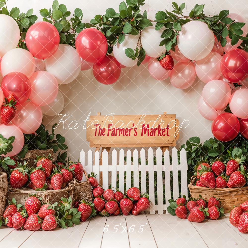 Kate Strawberry Farm Market Balloons Backdrop Designed by Emetselch - Image 3