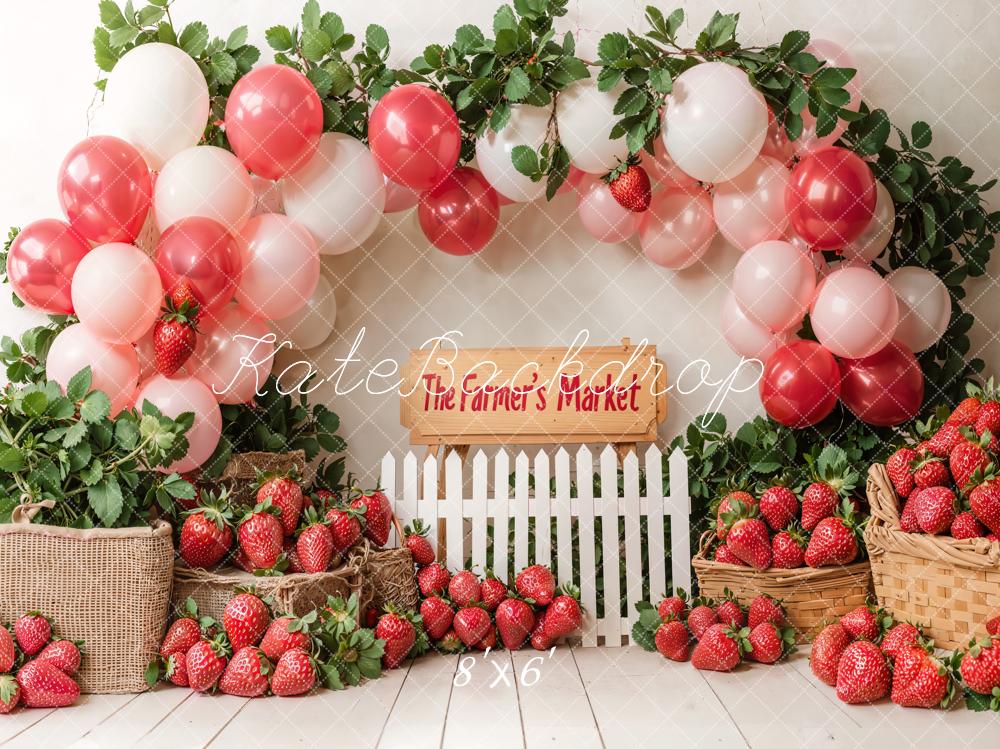 Kate Strawberry Farm Market Balloons Backdrop Designed by Emetselch - Image 4