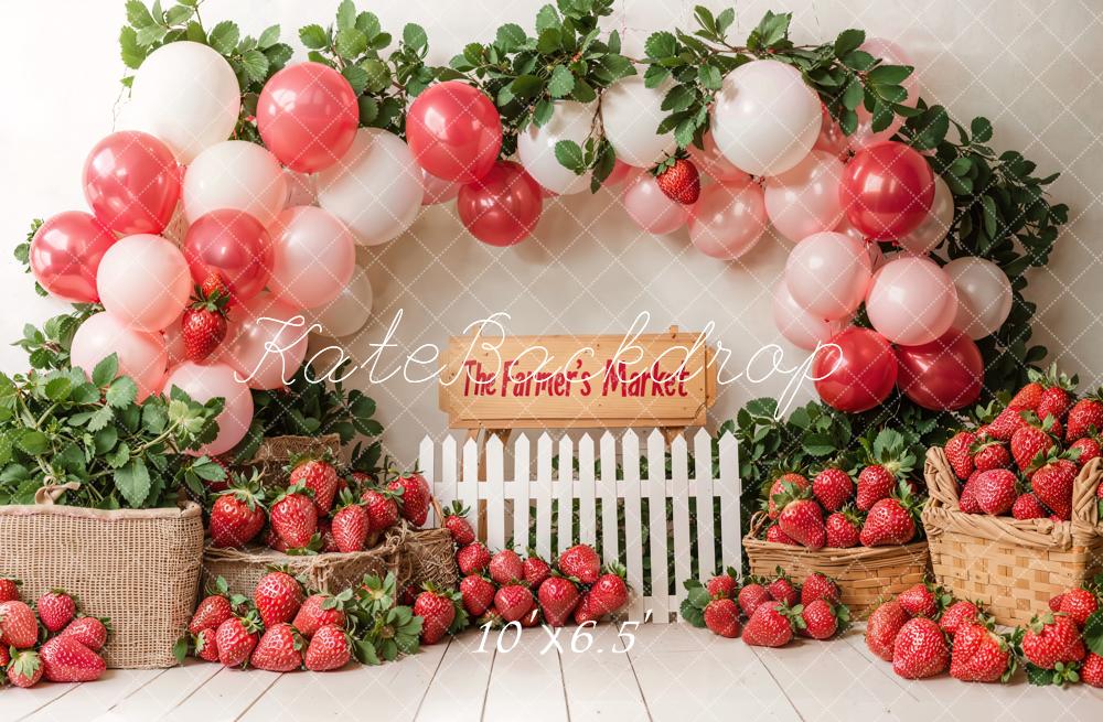 Kate Strawberry Farm Market Balloons Backdrop Designed by Emetselch - Image 5