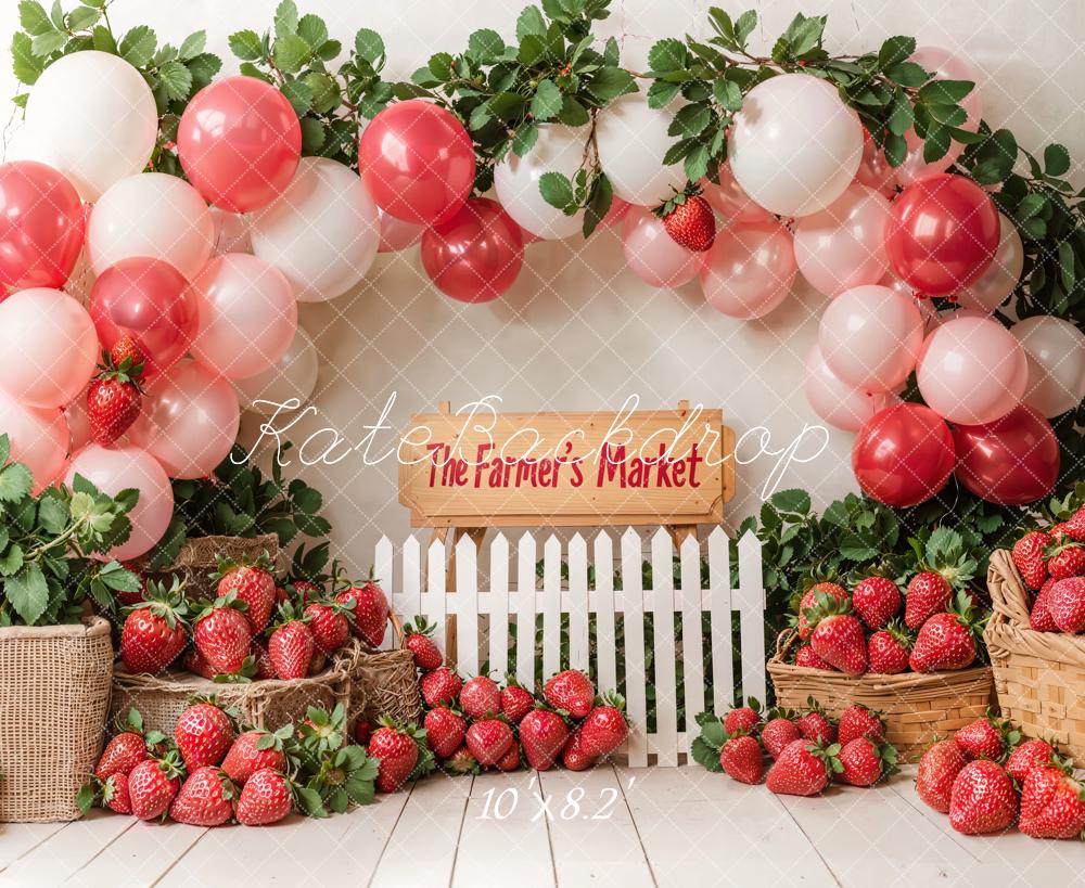 Kate Strawberry Farm Market Balloons Backdrop Designed by Emetselch - Image 6