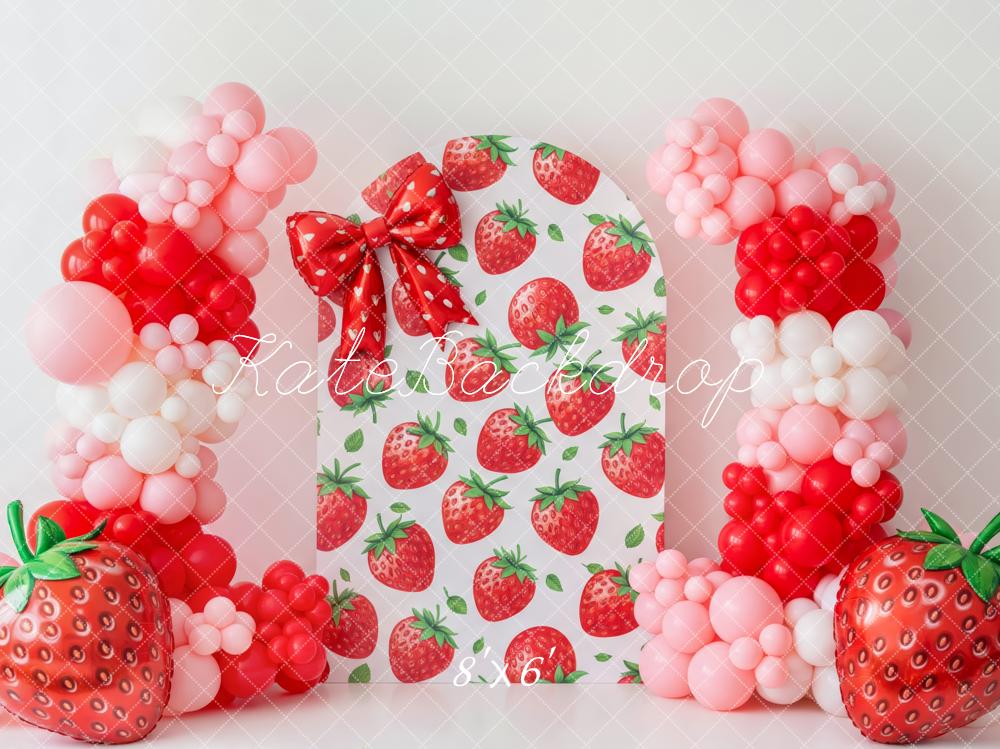 Kate Strawberry Pattern Balloon Arch Backdrop Designed by Patty Robert - Image 3
