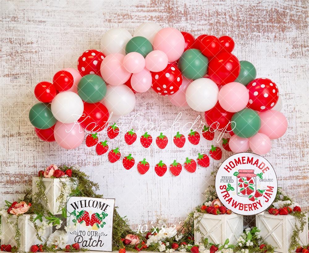 Kate Strawberry Red Balloon Arch Backdrop Designed by Megan Leigh Photography - Image 5