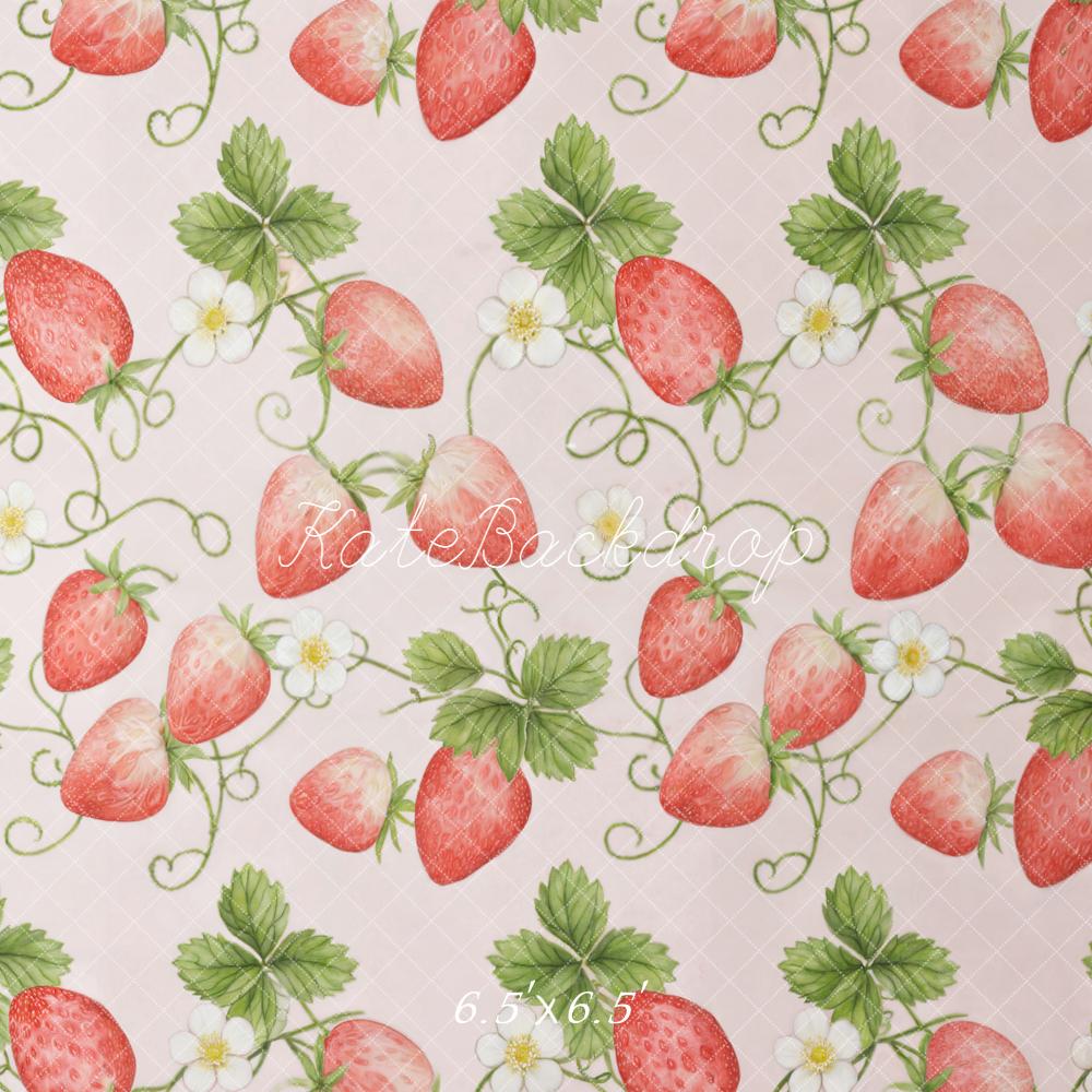 Kate Strawberry Vine Leaves Backdrop Designed by GQ - Image 2