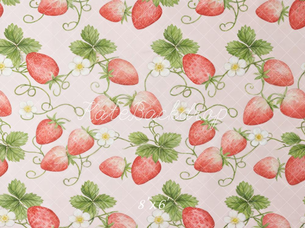 Kate Strawberry Vine Leaves Backdrop Designed by GQ - Image 3