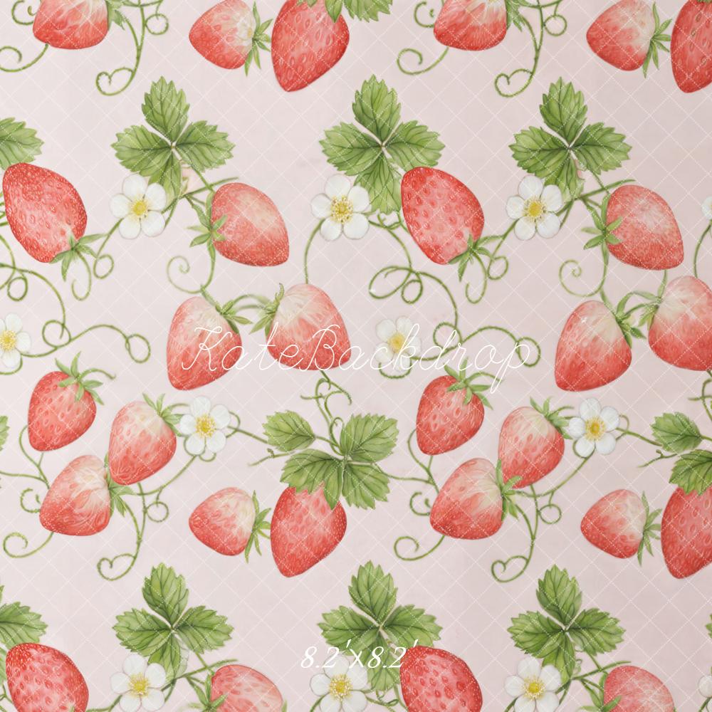 Kate Strawberry Vine Leaves Backdrop Designed by GQ - Image 5