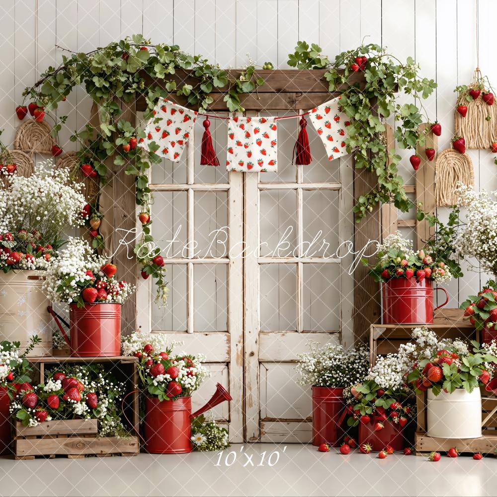Kate Strawberry Vintage Window Backdrop Designed by Emetselch - Image 11