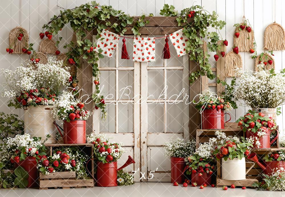 Kate Strawberry Vintage Window Backdrop Designed by Emetselch - Image 2