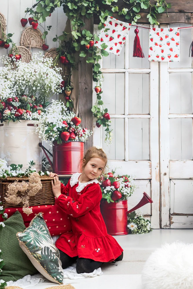 Kate Strawberry Vintage Window Backdrop Designed by Emetselch - Image 5