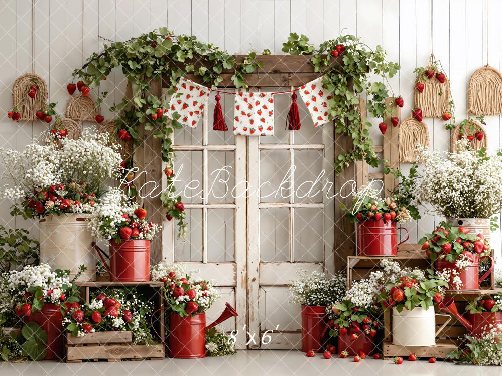 Kate Strawberry Vintage Window Backdrop Designed by Emetselch - Image 7